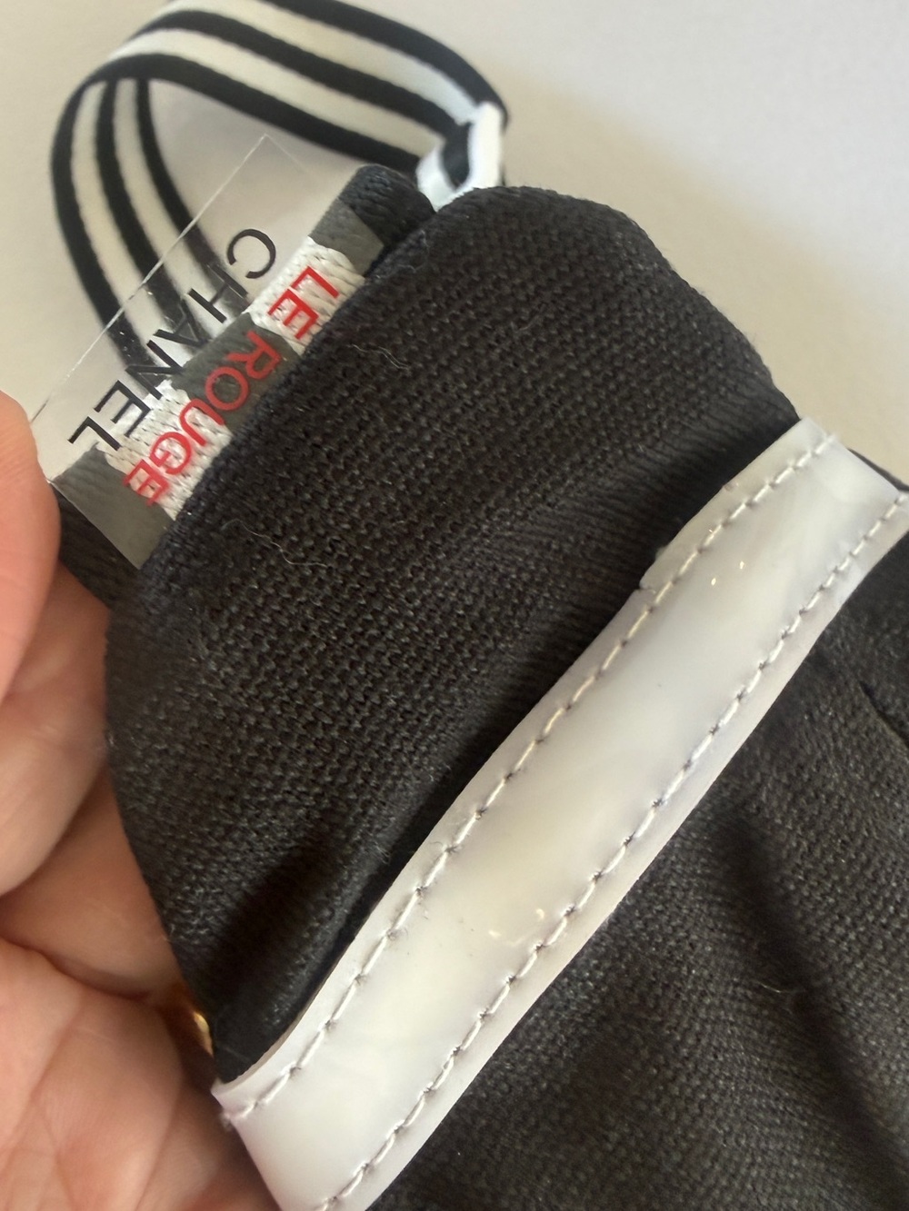 CHANEL Black and White Striped Logo Belt Pouch - Picture 8 of 12